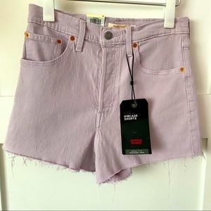 ✨ HOST PICK ✨ Levi’s Ribcage High Rise Denim Shorts in Iced Lilac 💜 sold out 💜